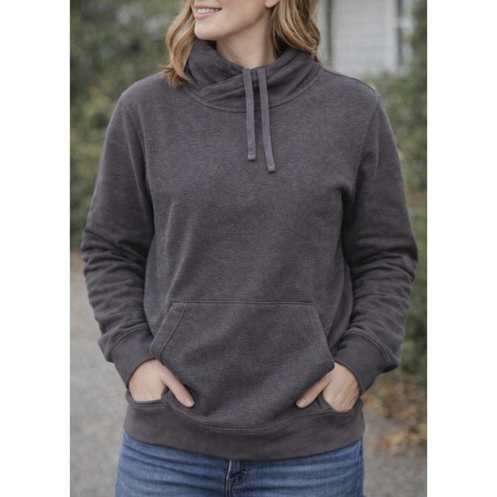 Free Assembly Women's Black Funnel Neck‎ Pullover Sweatshirt Size Small NWT